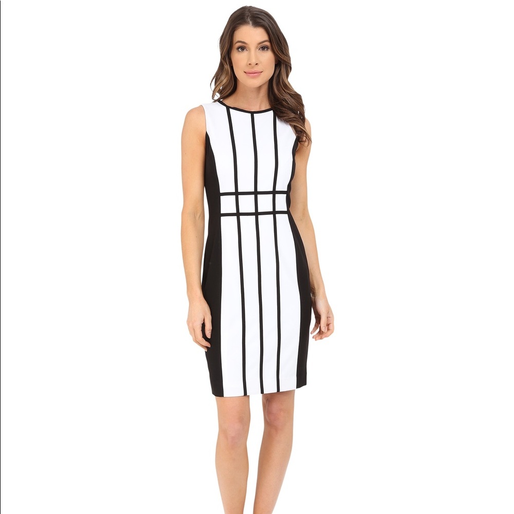 Size 8 - Women’s Calvin Klein Color Block Dress - Picture 4 of 4